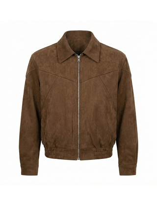 Men's Trenton Smooth Suede Bomber Jacket - Brown