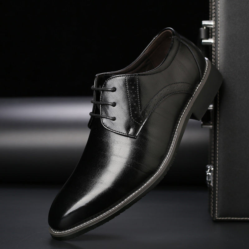 Men’s Business Leather-Look Lace-Up Shoes