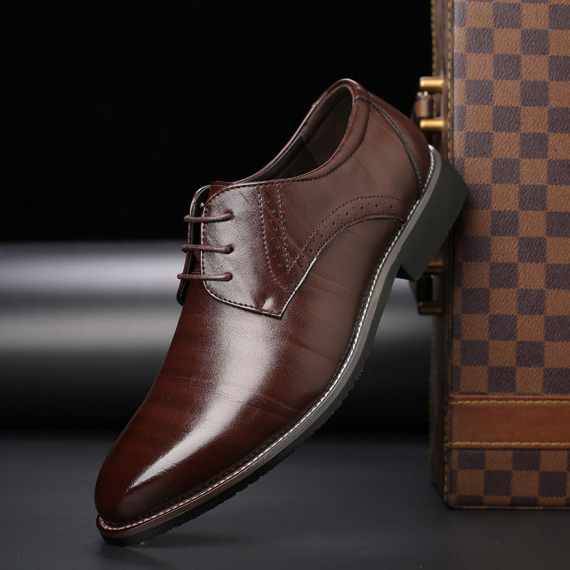 Men’s Business Leather-Look Lace-Up Shoes