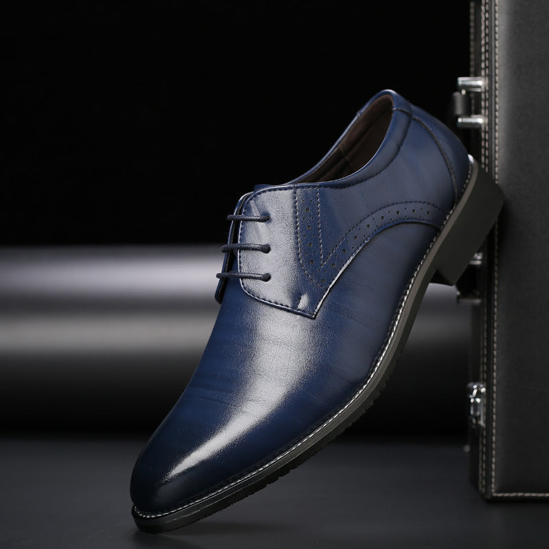Men’s Business Leather-Look Lace-Up Shoes