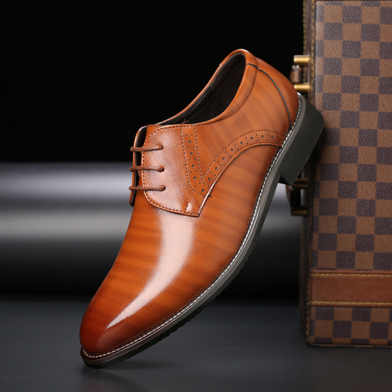 Men’s Business Leather-Look Lace-Up Shoes