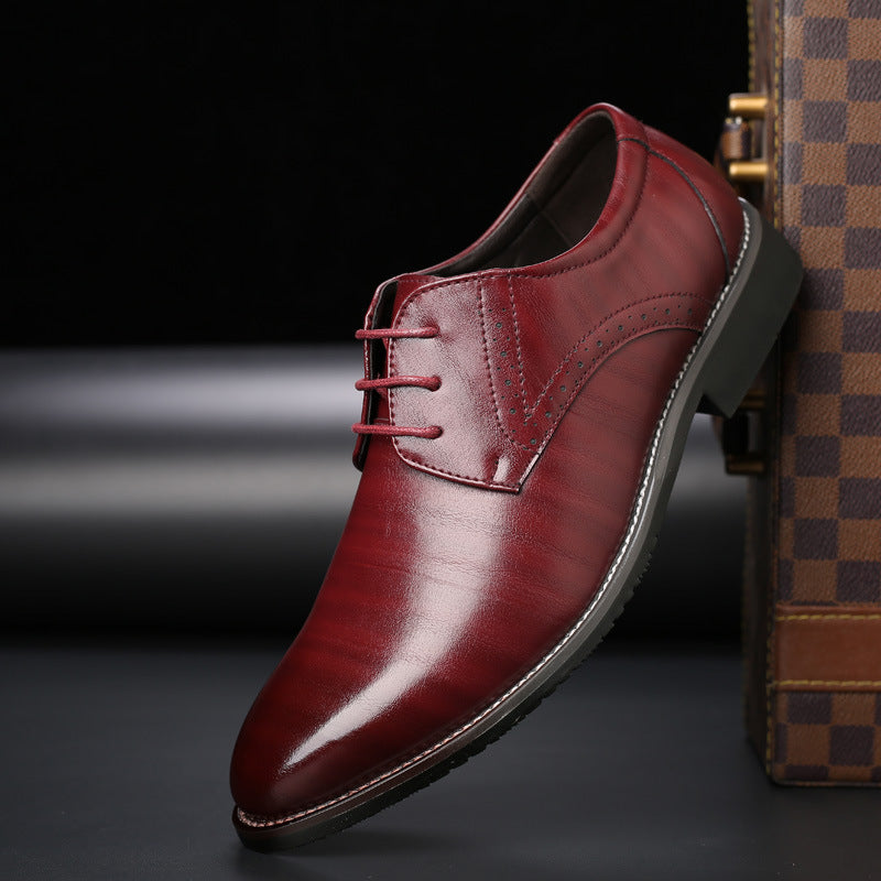 Men’s Business Leather-Look Lace-Up Shoes