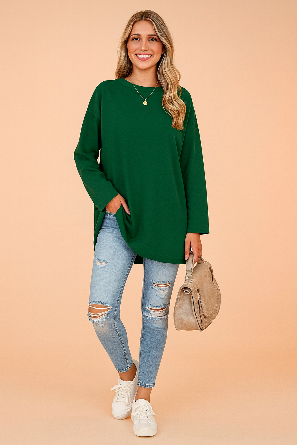 Women’s Relaxed Long-Sleeve Tunic Top