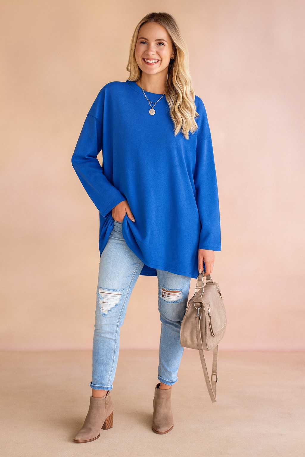 Women’s Relaxed Long-Sleeve Tunic Top