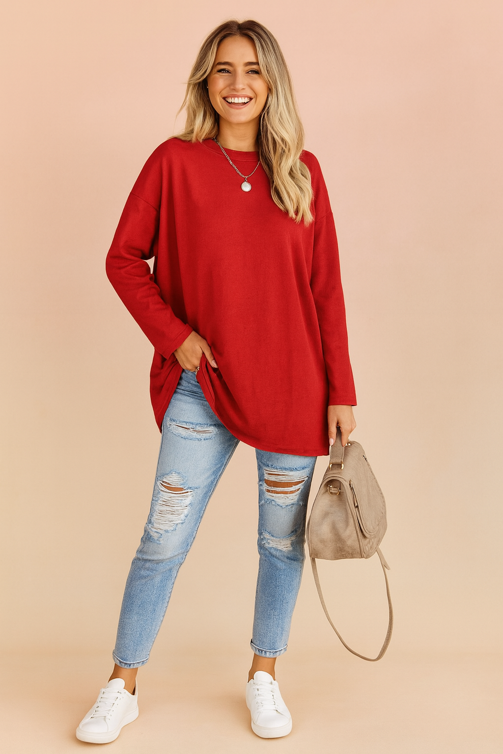 Women’s Relaxed Long-Sleeve Tunic Top