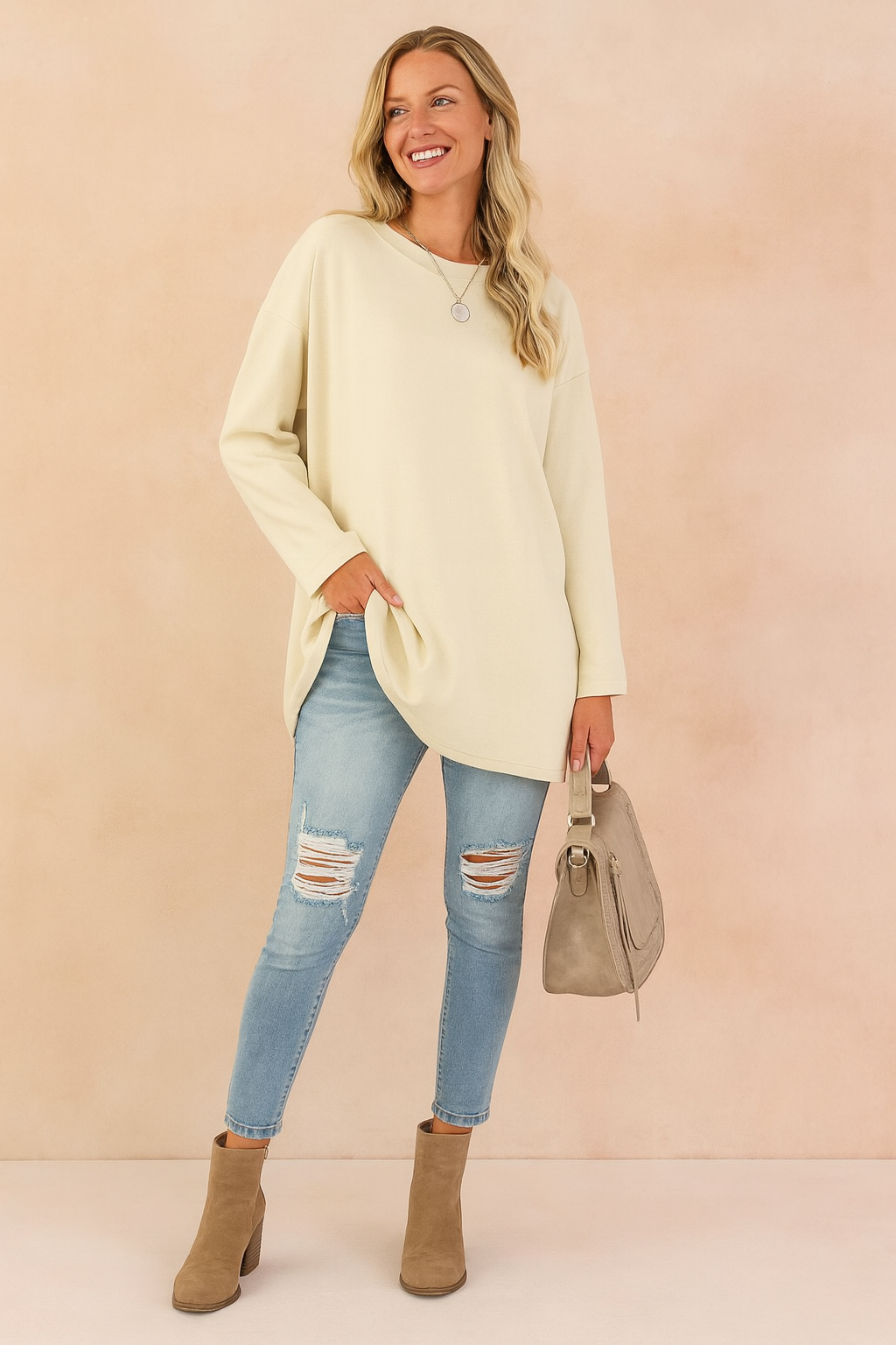Women’s Relaxed Long-Sleeve Tunic Top