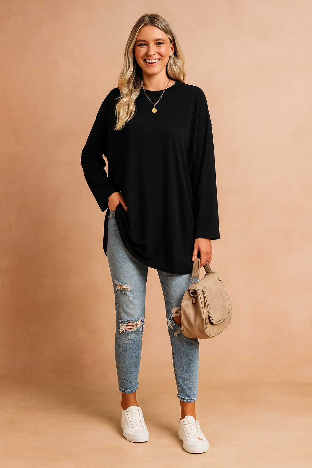Women’s Relaxed Long-Sleeve Tunic Top