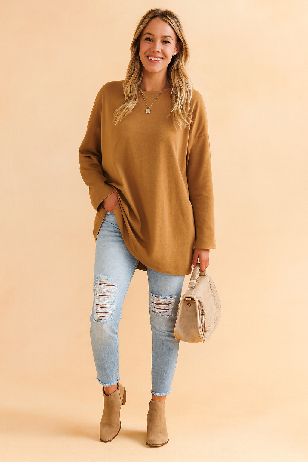 Women’s Relaxed Long-Sleeve Tunic Top