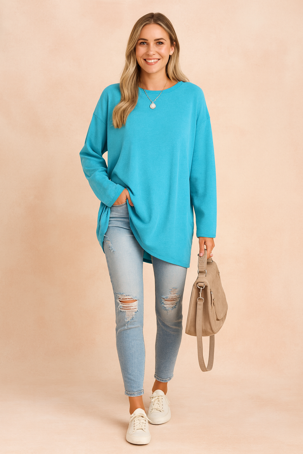 Women’s Relaxed Long-Sleeve Tunic Top