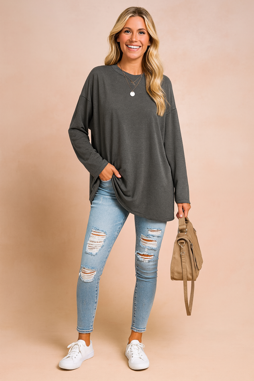 Women’s Relaxed Long-Sleeve Tunic Top