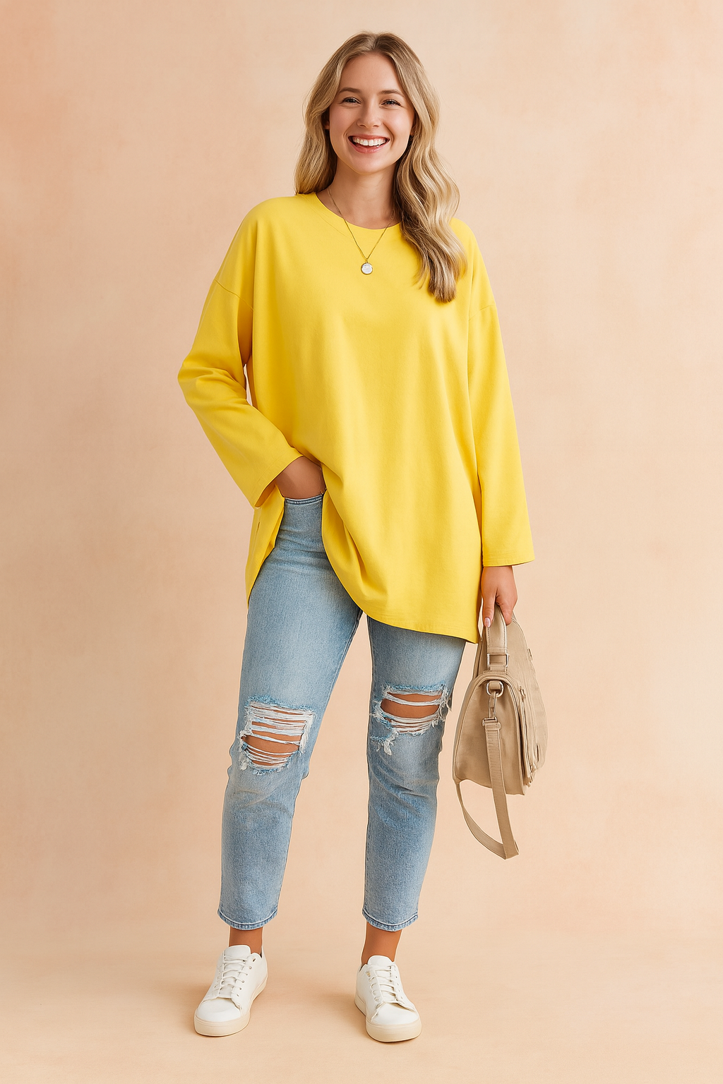 Women’s Relaxed Long-Sleeve Tunic Top