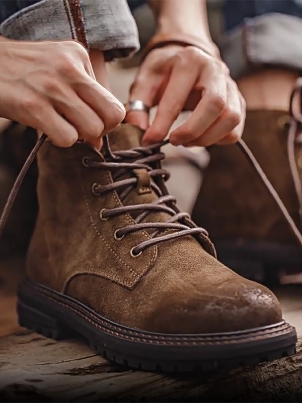 Men’s Vintage Rugged Lace-Up Boots