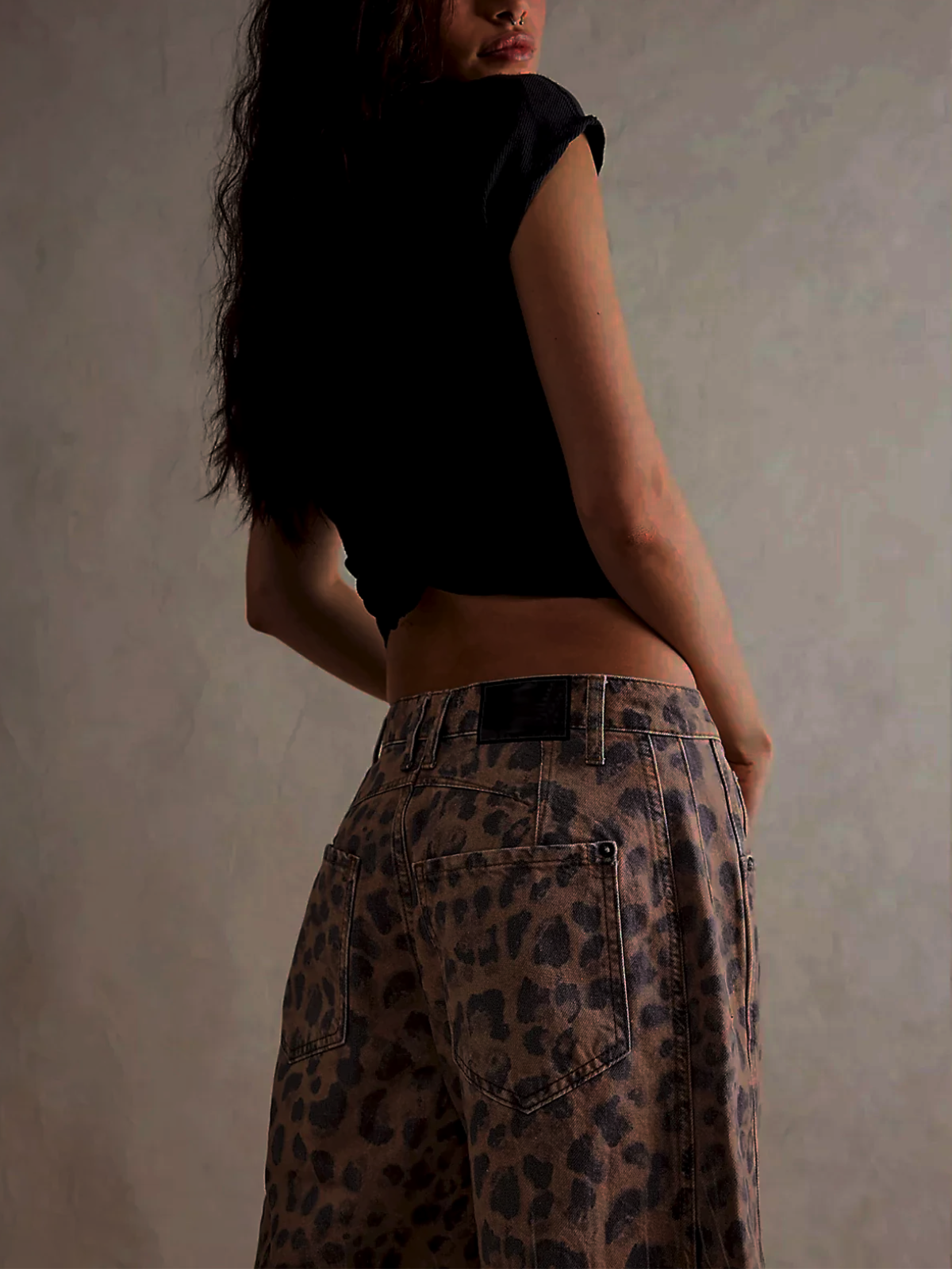 Women’s Leopard Print Barrel Jeans
