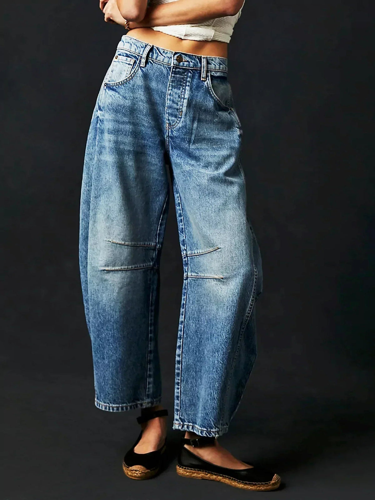 Women’s Leopard Print Barrel Jeans