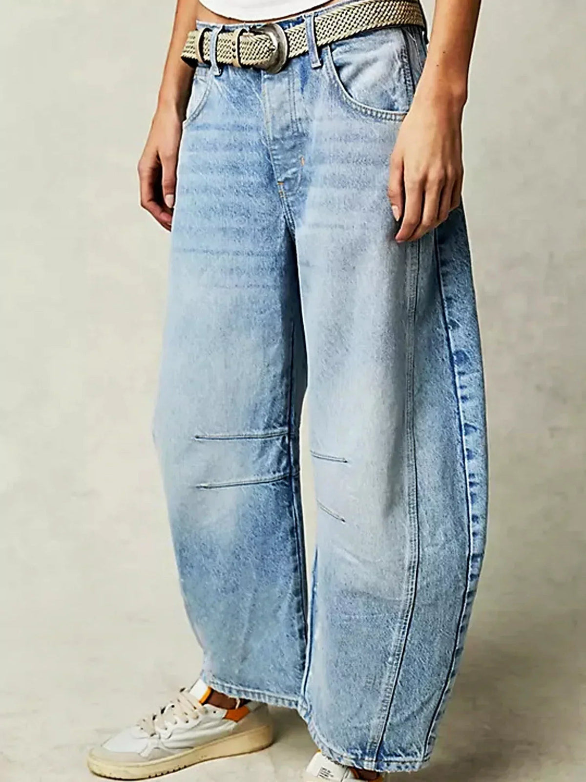 Women’s Leopard Print Barrel Jeans