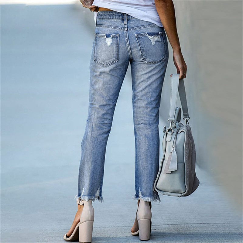 Women’s Distressed Flared Jeans
