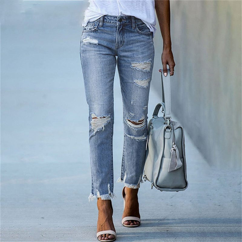 Women’s Distressed Flared Jeans