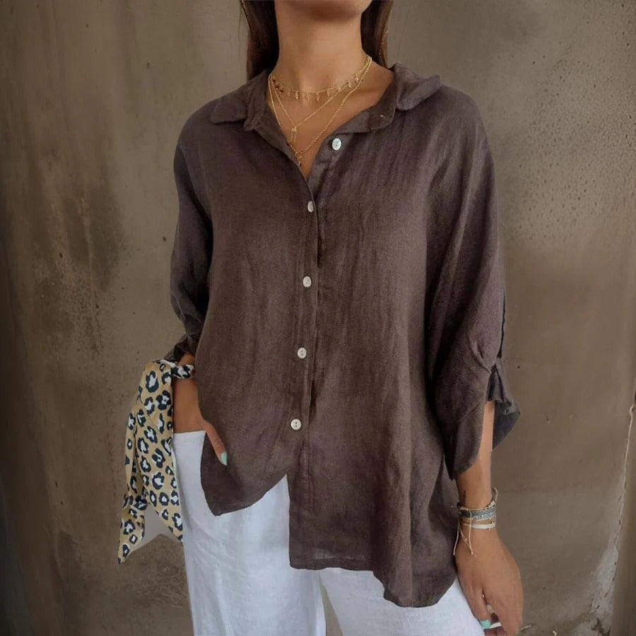Women’s Linen Button-Up Shirt