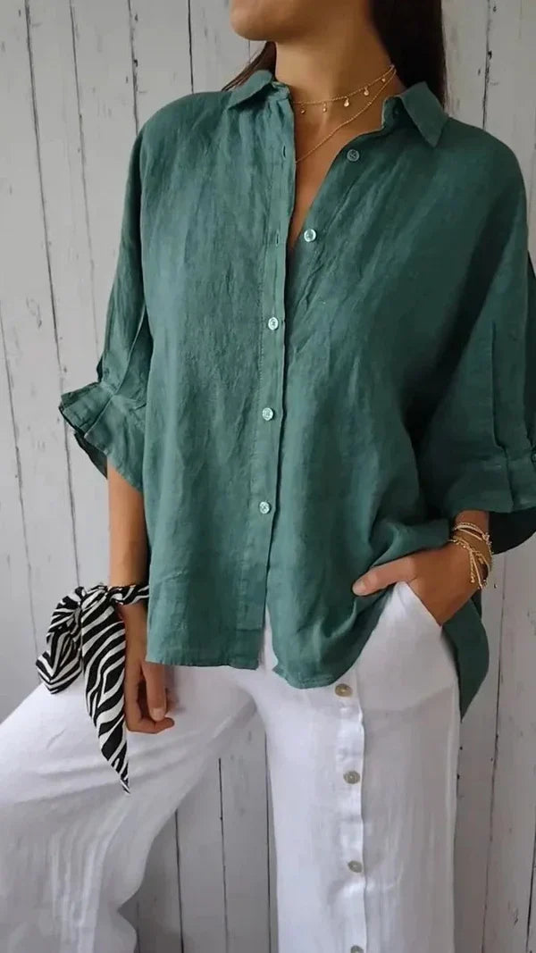 Women’s Linen Button-Up Shirt