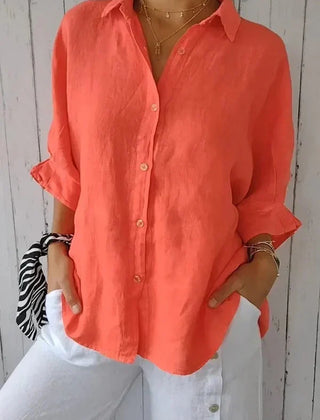 Women’s Linen Button-Up Shirt