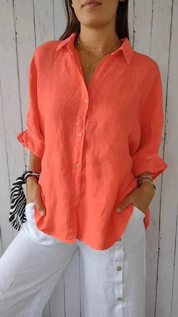 Women’s Linen Button-Up Shirt