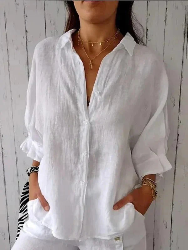 Women’s Linen Button-Up Shirt