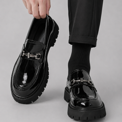 Men’s Leather-Look Horsebit Lug-Sole Loafers