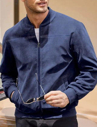 Men’s Suede-Touch Bomber Jacket