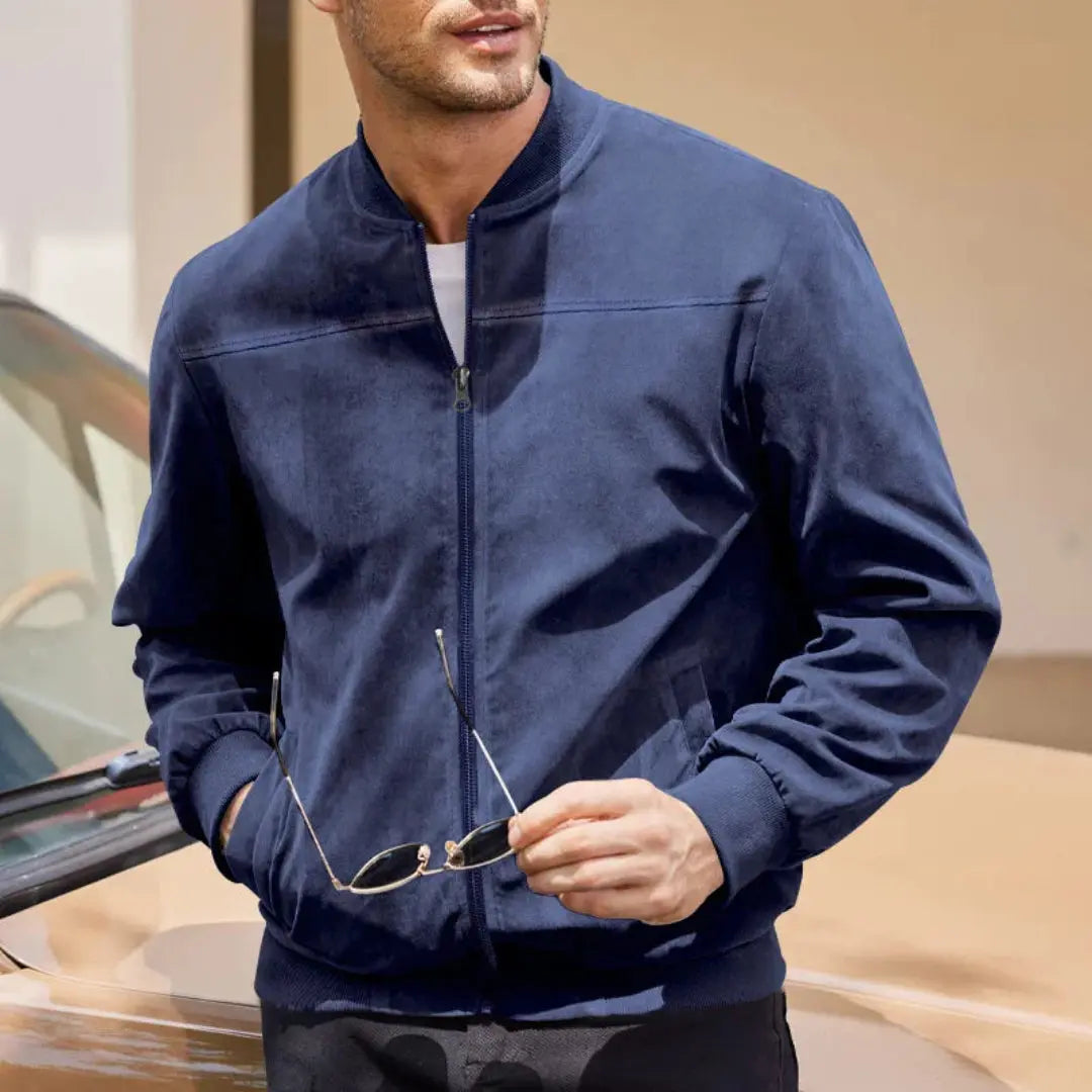 Men’s Suede-Touch Bomber Jacket