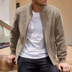 Men’s Suede-Touch Bomber Jacket