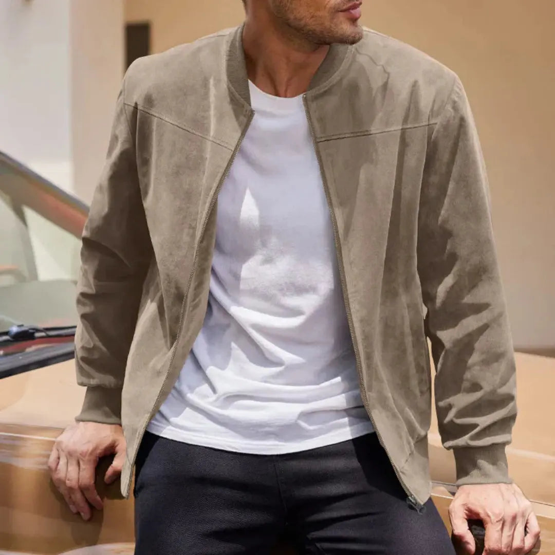 Men’s Suede-Touch Bomber Jacket