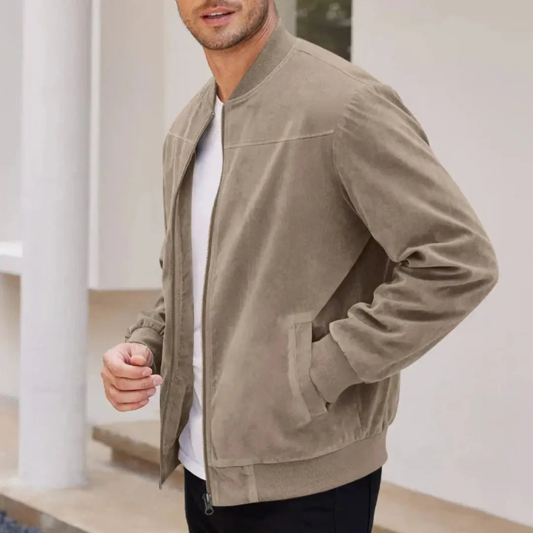 Men’s Suede-Touch Bomber Jacket