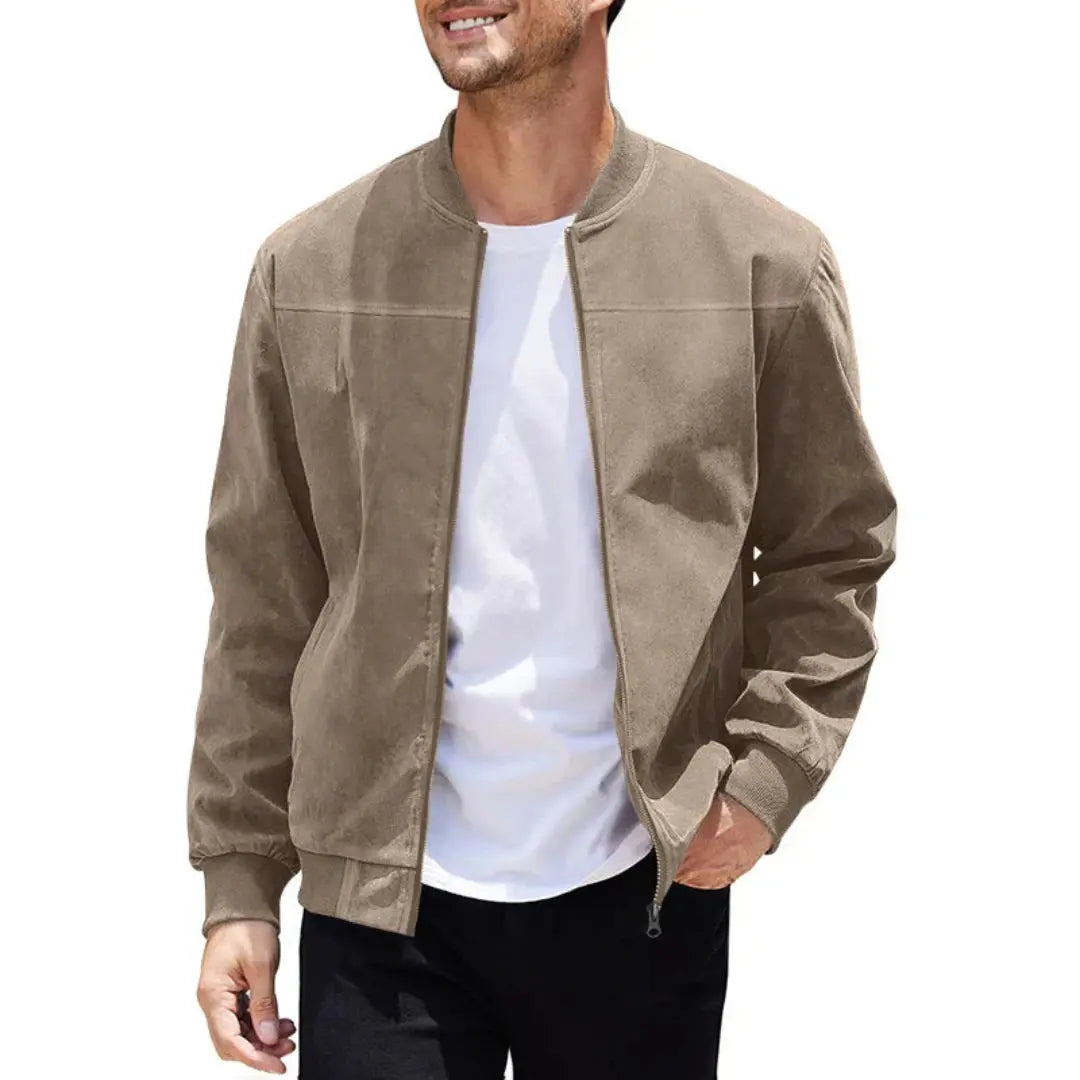 Men’s Suede-Touch Bomber Jacket