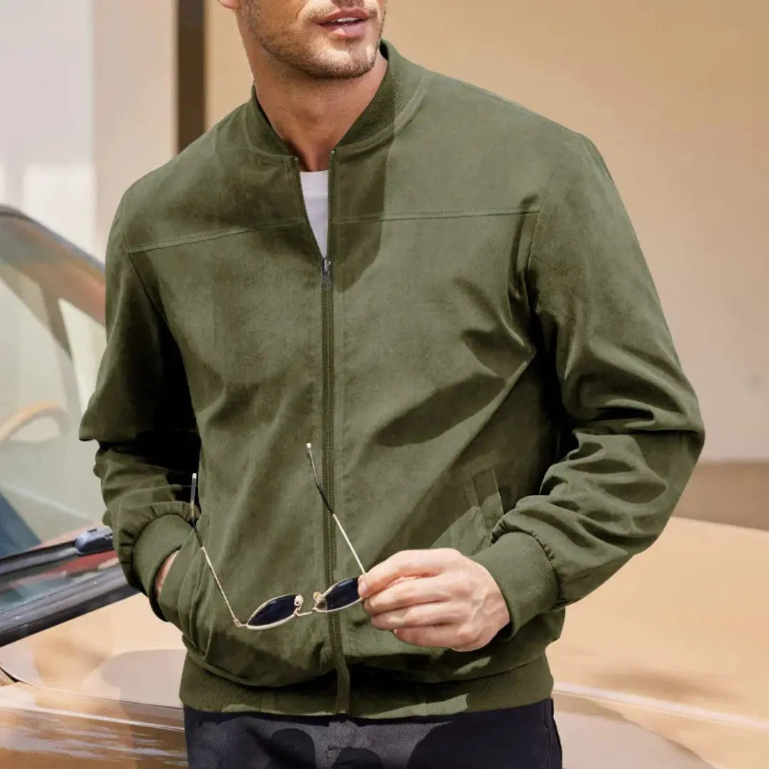 Men’s Suede-Touch Bomber Jacket