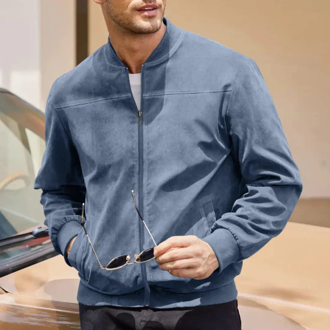 Men’s Suede-Touch Bomber Jacket