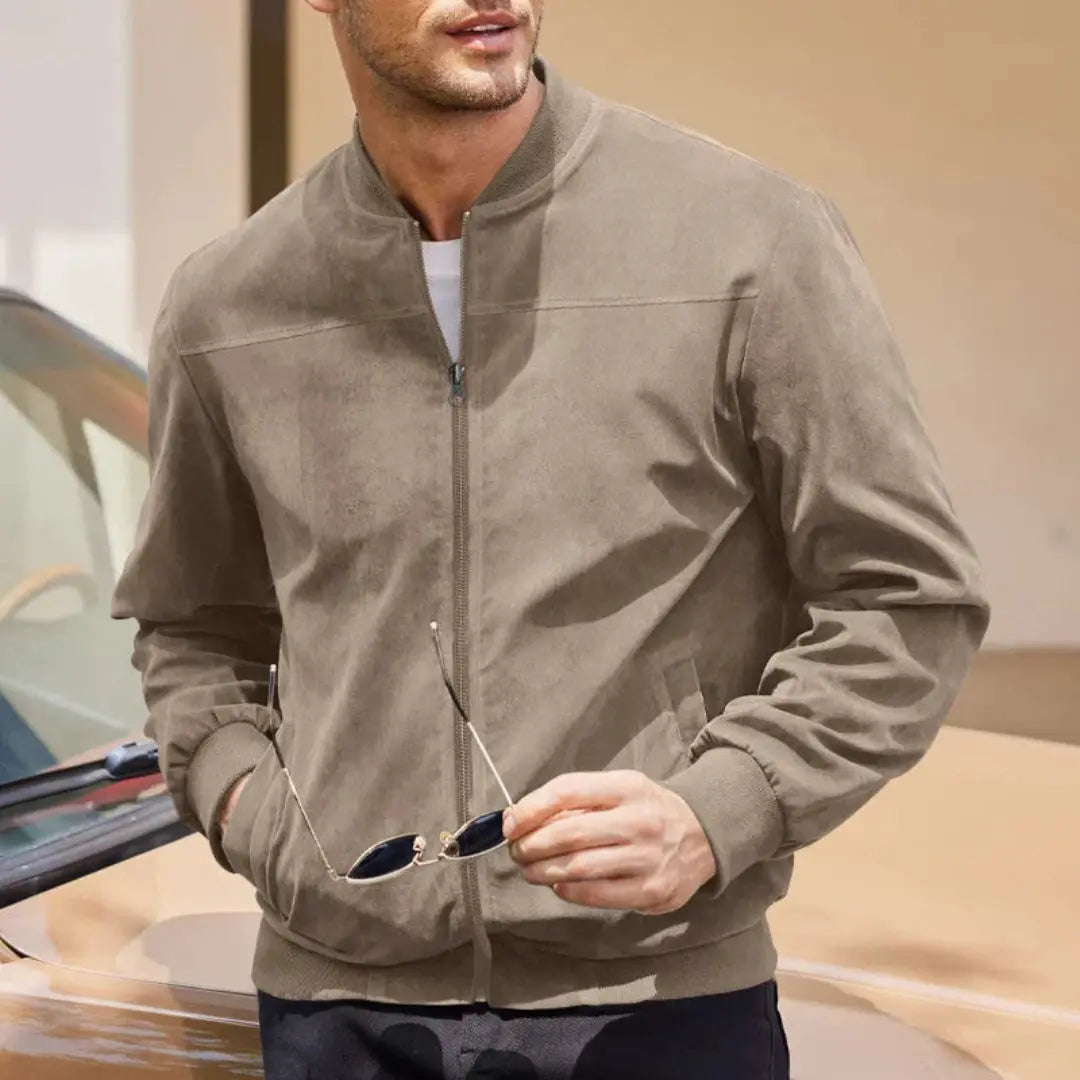 Men’s Suede-Touch Bomber Jacket