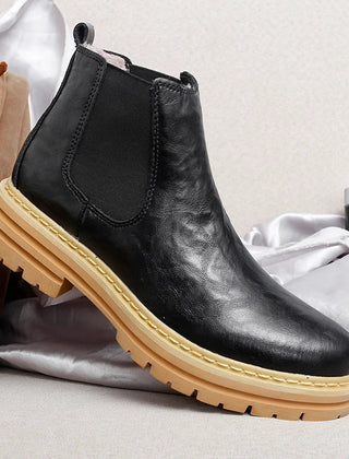 Men’s Platform Leather-Look Chelsea Boots