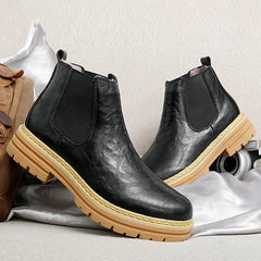 Men’s Platform Leather-Look Chelsea Boots