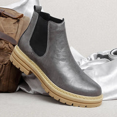 Men’s Platform Leather-Look Chelsea Boots