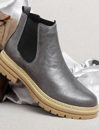 Men’s Platform Leather-Look Chelsea Boots
