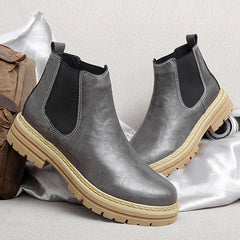 Men’s Platform Leather-Look Chelsea Boots