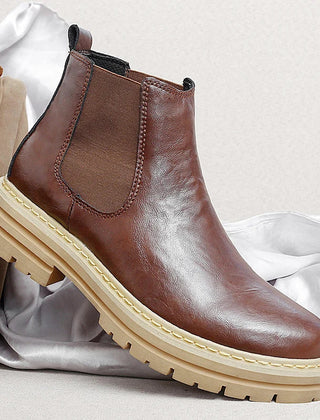 Men’s Platform Leather-Look Chelsea Boots