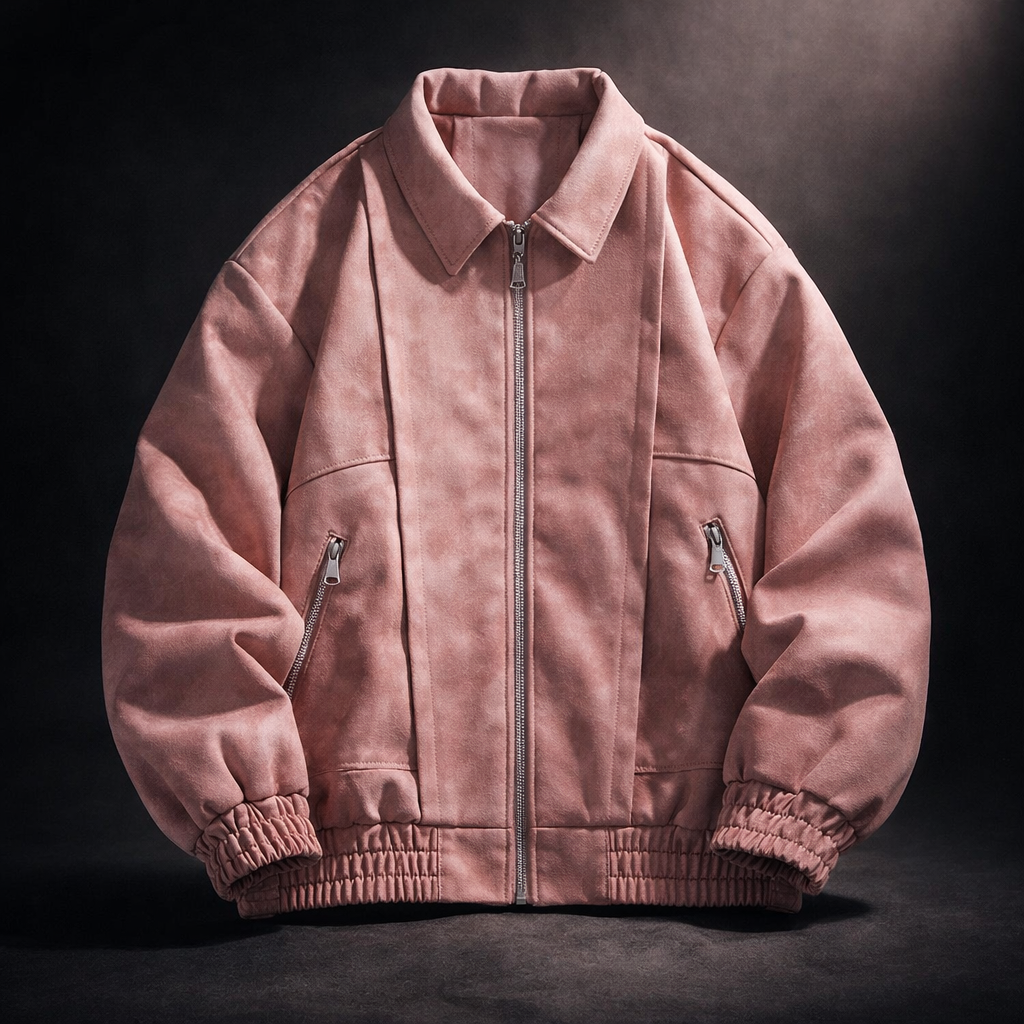 Men’s Oversized Suede-Look Bomber Jacket
