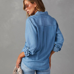 Women’s Long-Sleeve Denim Shirt