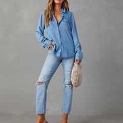 Women’s Long-Sleeve Denim Shirt