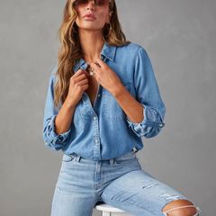 Women’s Long-Sleeve Denim Shirt