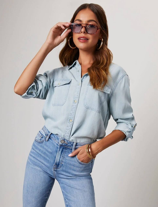 Women’s Long-Sleeve Denim Shirt