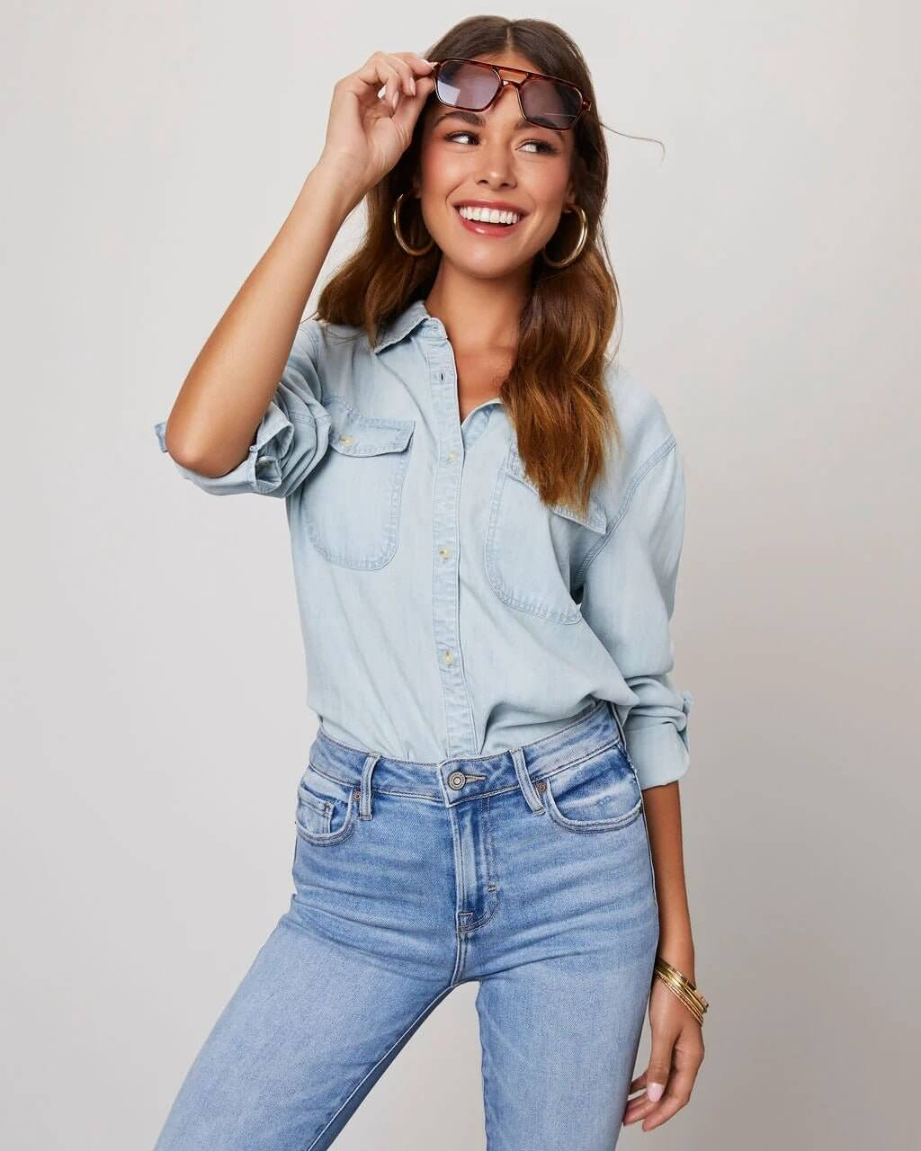 Women’s Long-Sleeve Denim Shirt