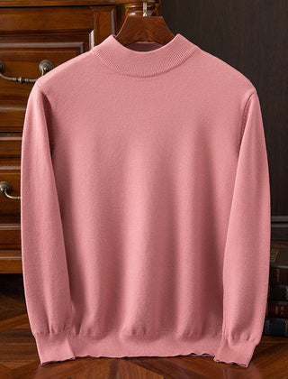 Men’s Drop-Shoulder Mock-Neck Jumper in Pink