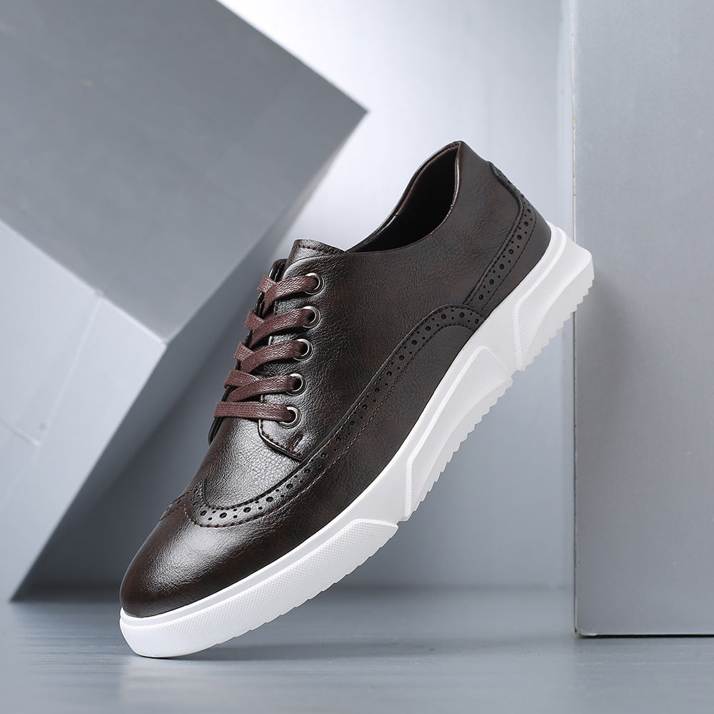 Men’s Leather Brogue Lace-Up Trainers